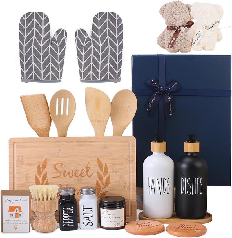 DancyLoad Housewarming Gifts New Home Basket，21-Piece Including Cutting Board, Handwashing Set, and Aromatherapy – Ideal for Housewarming Gift for Couples, New Home Families, and Closing Gifts for Home Buyers - Image 1